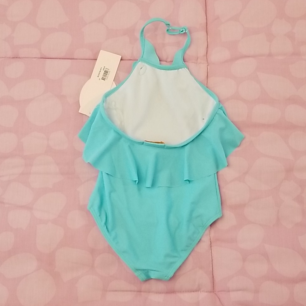 NWT Kate Mack Aqua Halter 1 Piece Swimsuit Size 3T - Picture 7 of 12